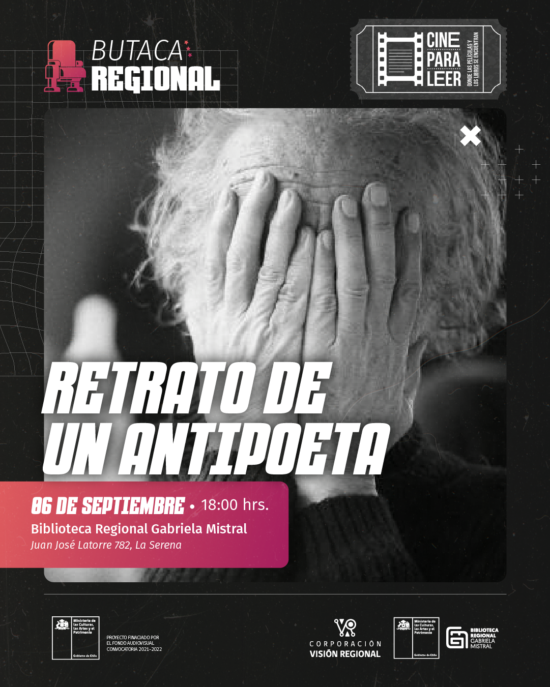 Ciclo “Cine Para Leer” continuará durante septiembre con la exhibición de documental sobre Nicanor Parra